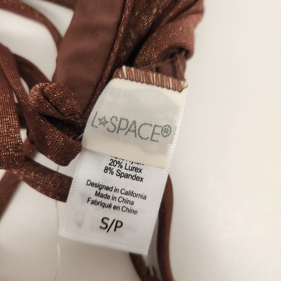 L*Space Shimmer Ringo Bikini Top in Cafe Brown Size Small NWT - Picture 6 of 6